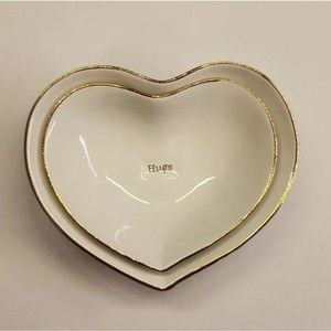 2pc Heart Shaped Nesting Valentine's Trinket Dish